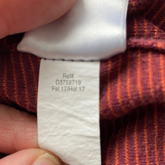 Eddie Bauer ladies long sleeve hooded cotton shirt size medium burgundy & orange - Picture 6 of 6